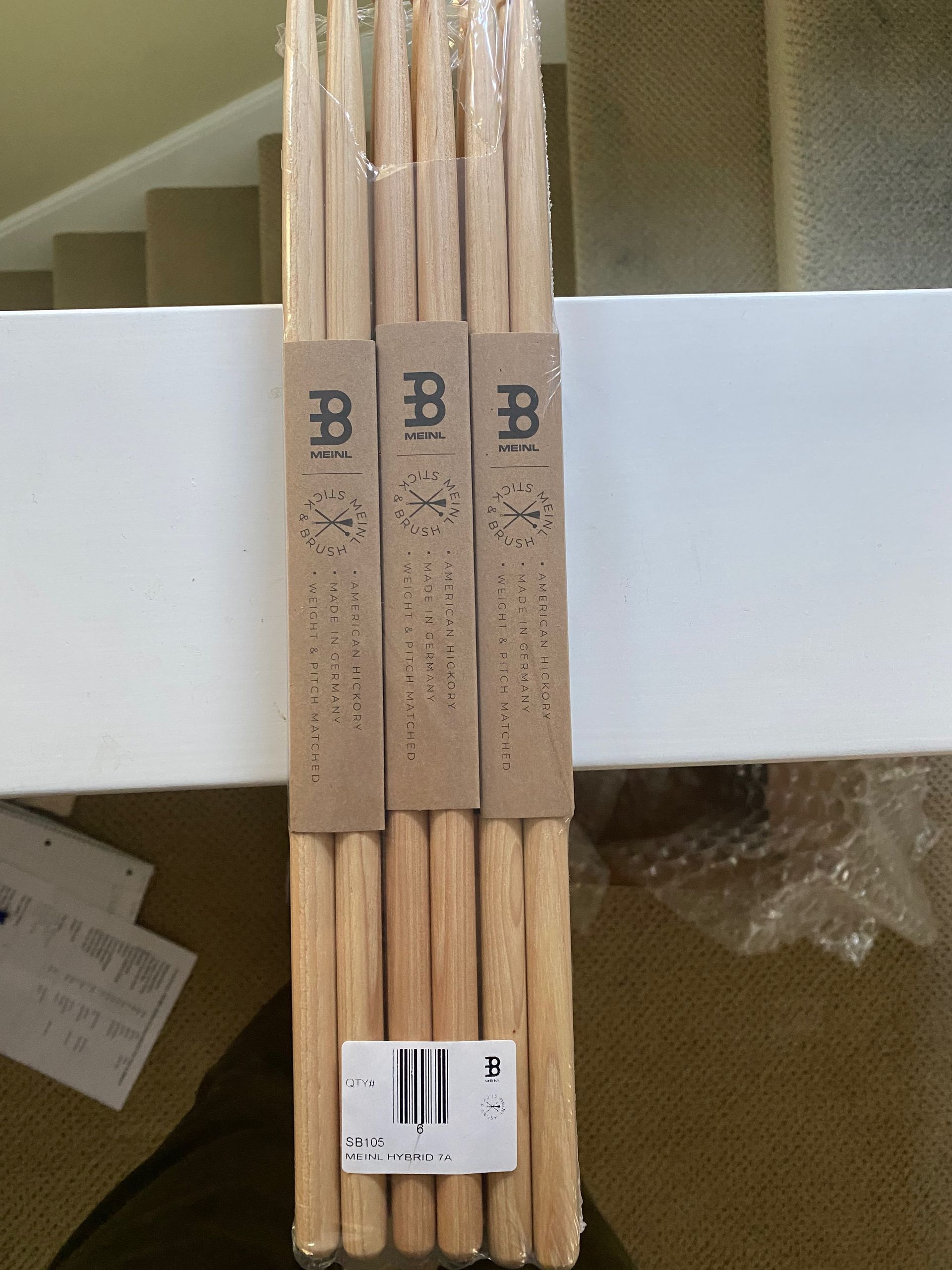 three set of new drum sticks