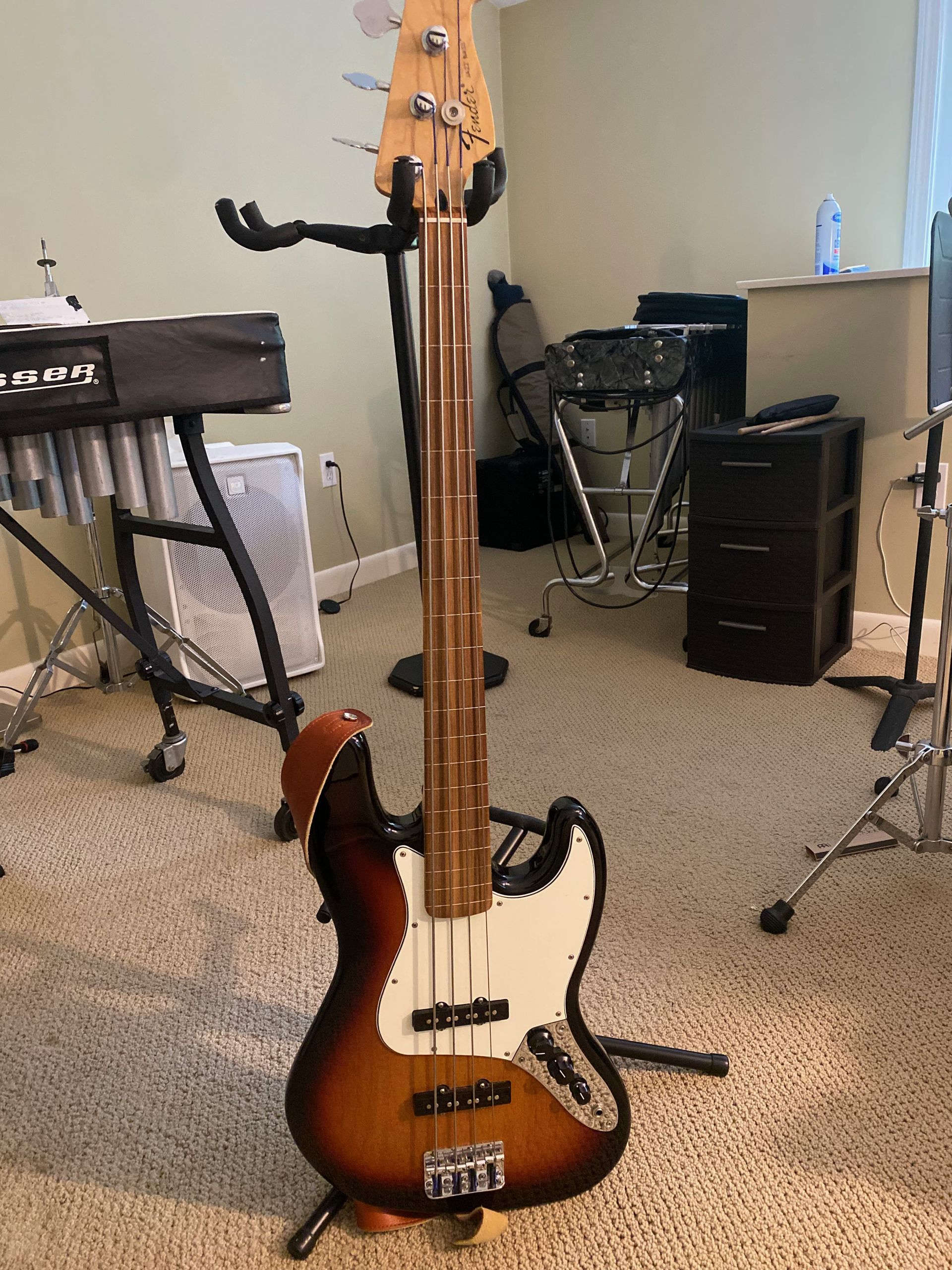 a bass guitar