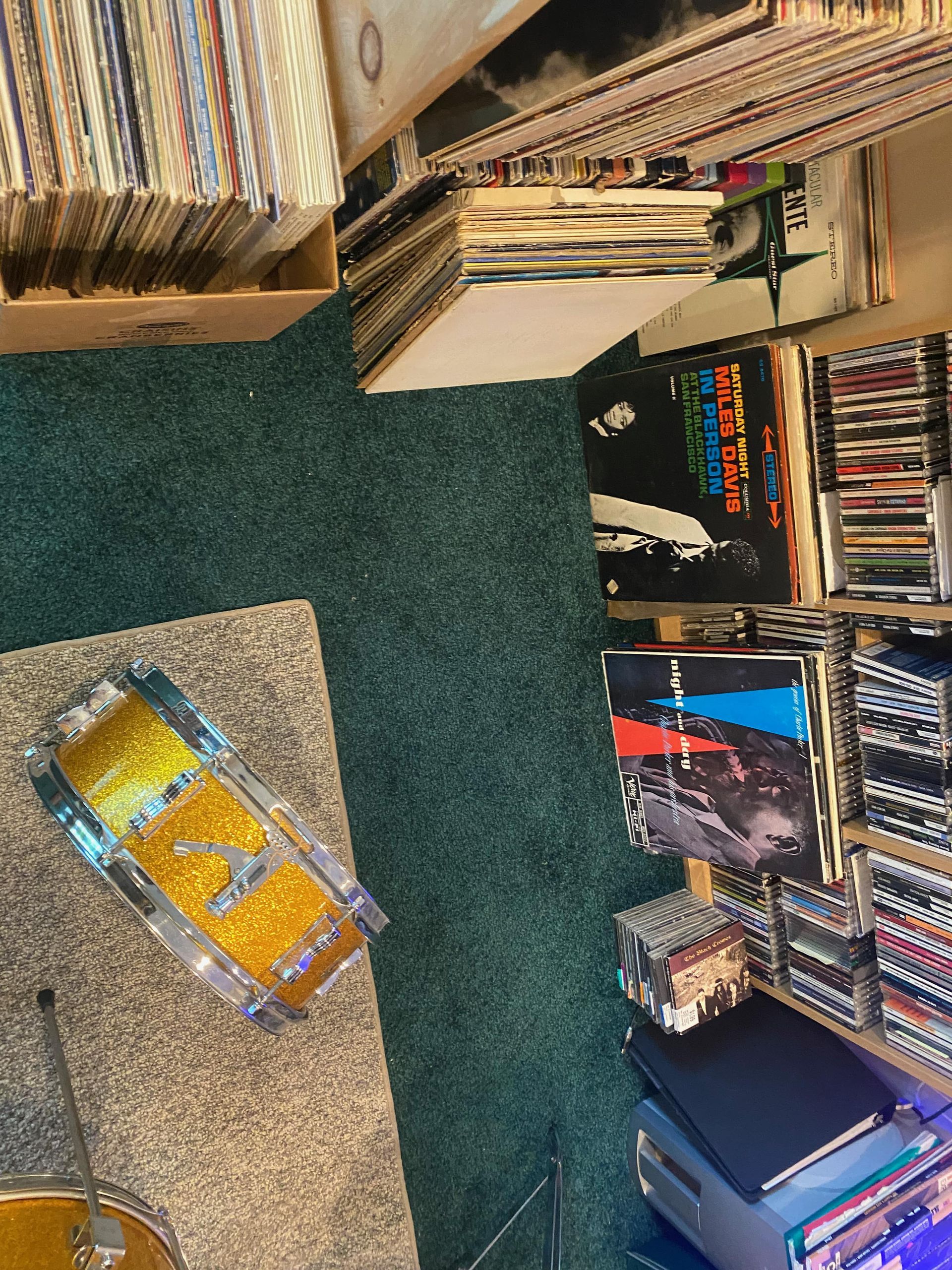 a drum on the floor
