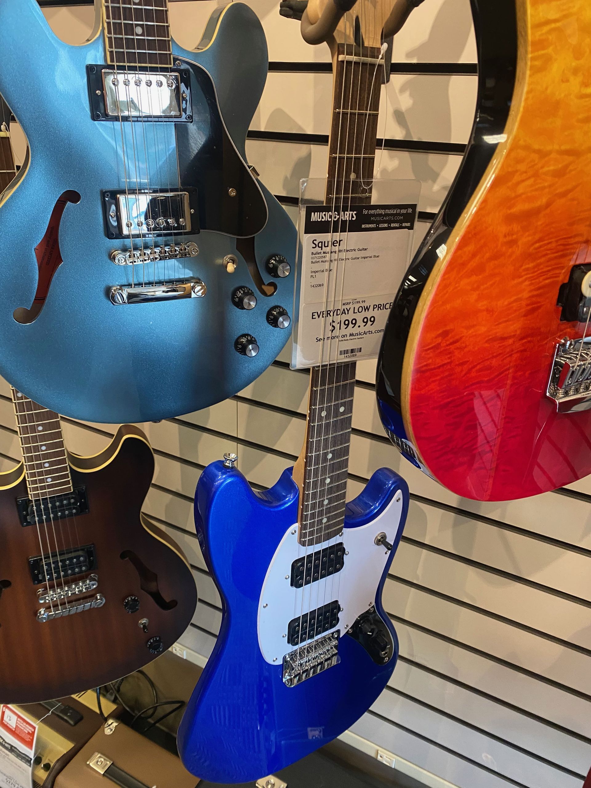different varieties of guitars