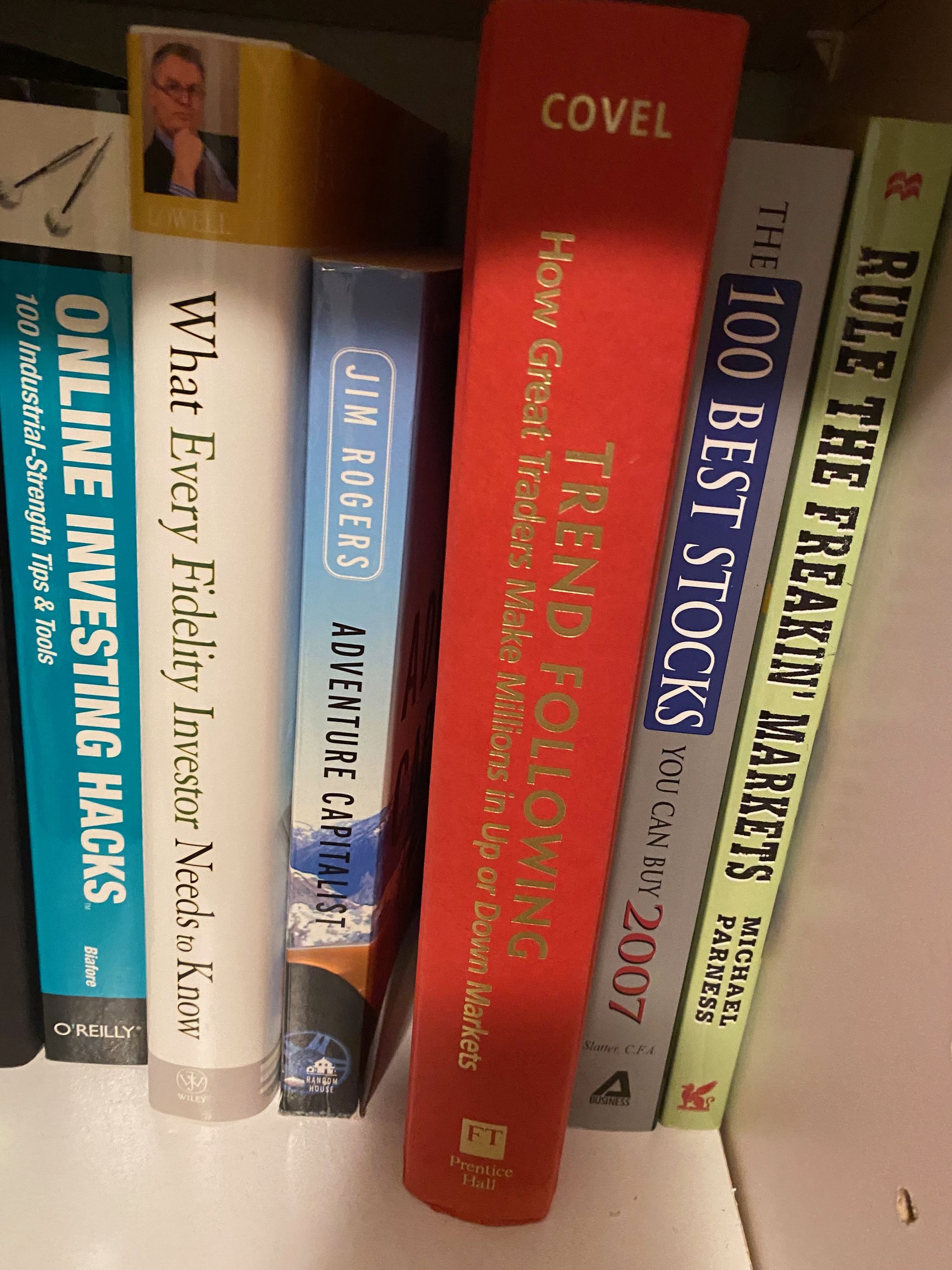 some books on a shelf