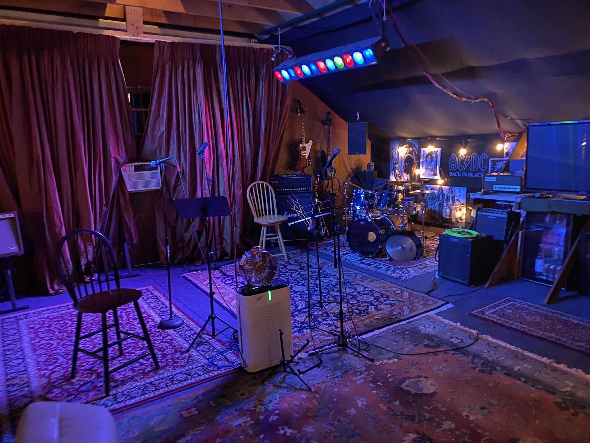 wide view of a music room
