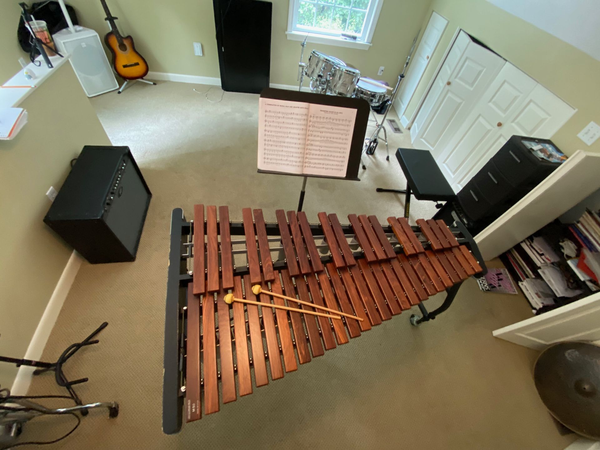 a xylophone on a practice room