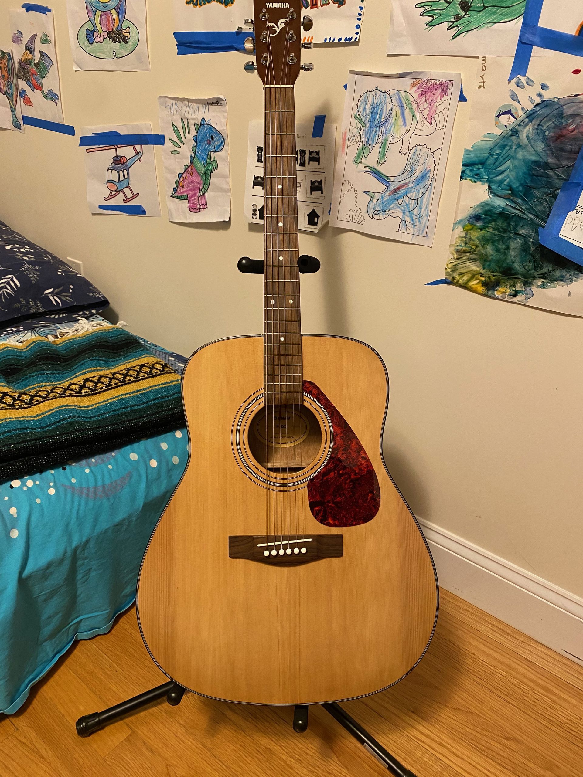an acoustic guitar