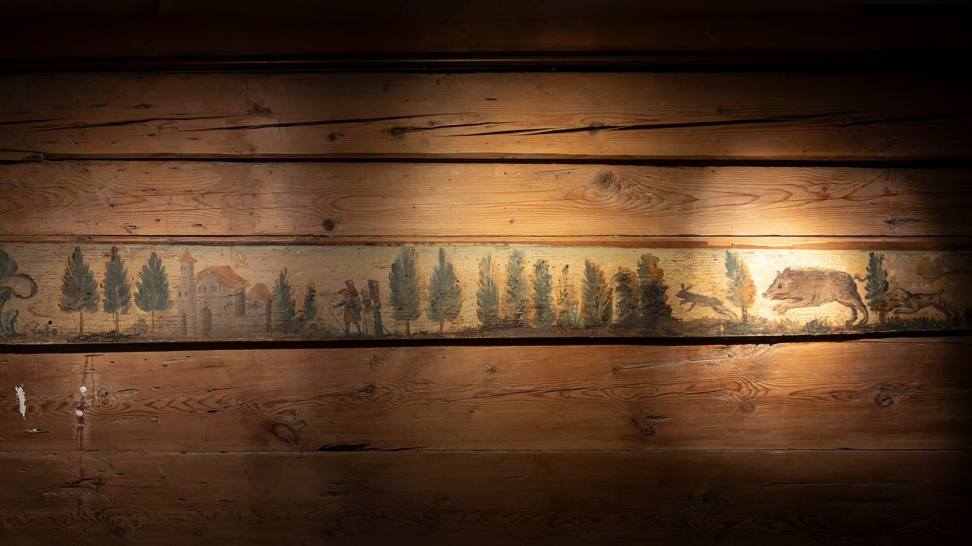 Traditionale Wandmalerei auf Holz aus dem Toggenburg im Heimatmuseum Ackerhus Ebnat-Kappel