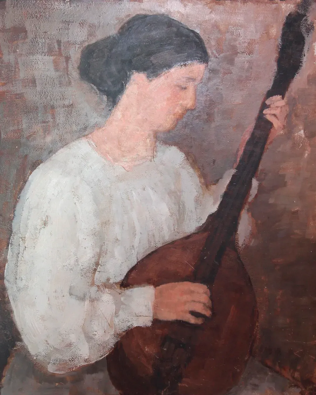 Gemälde einer Frau mit Laute aus der Sammlung des Heimatmuseums Ackerhus