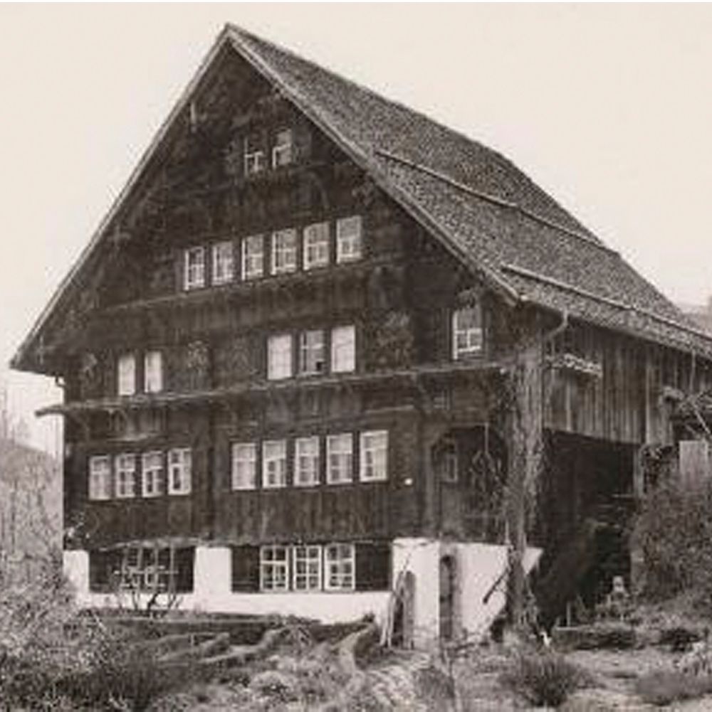 Historisches Toggenburger Bauernhaus um 1900 – ursprünglicher Bau des Ackerhus