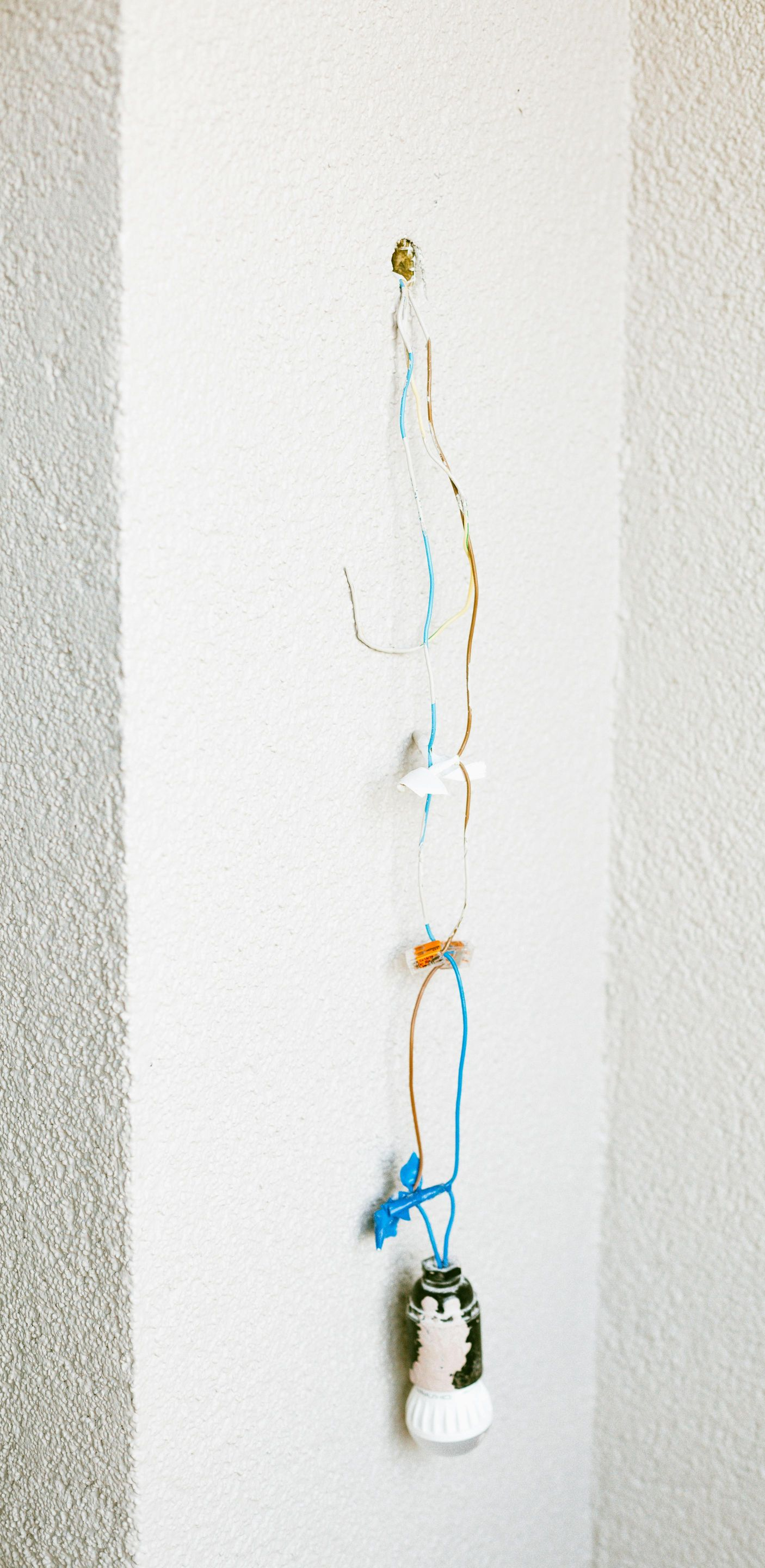 bulb hanging off a wire