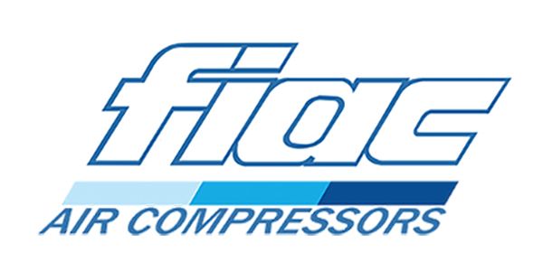 Un logo blu e bianco per i compressori d'aria Fiac