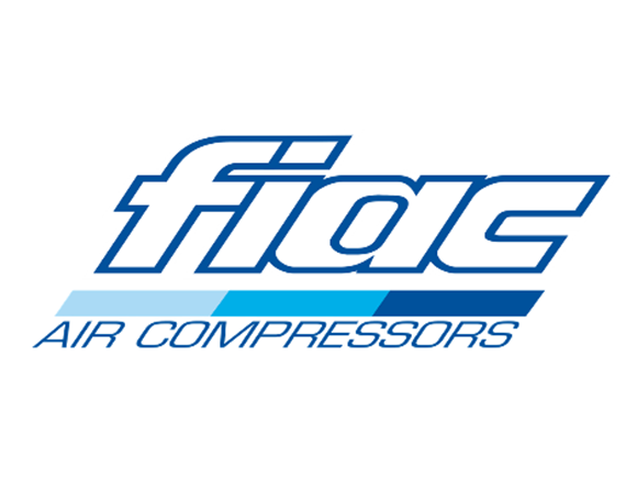 Logo bianco e blu per i compressori Fiac