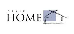 DIXIE HOME logo with black text and a stylized roofline sketch on a light background