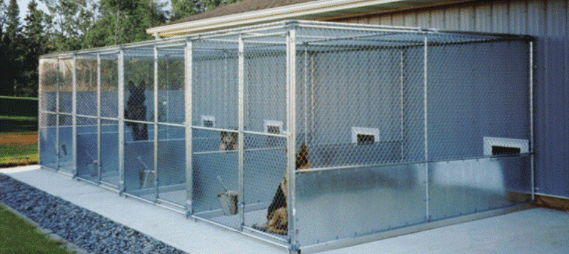 Custom chain link fence kennel from Metal Fence Supply Co.