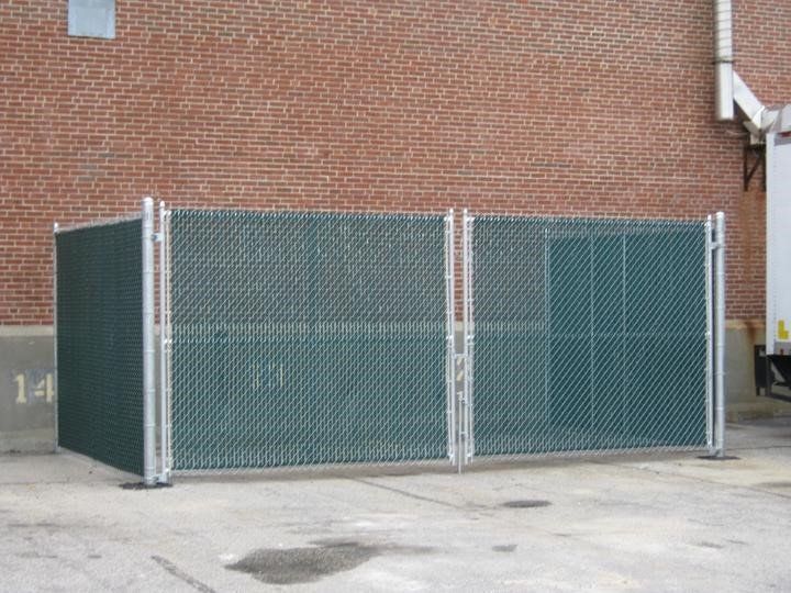 Dumpster enclosure fence from Metal Fence Supply Co.