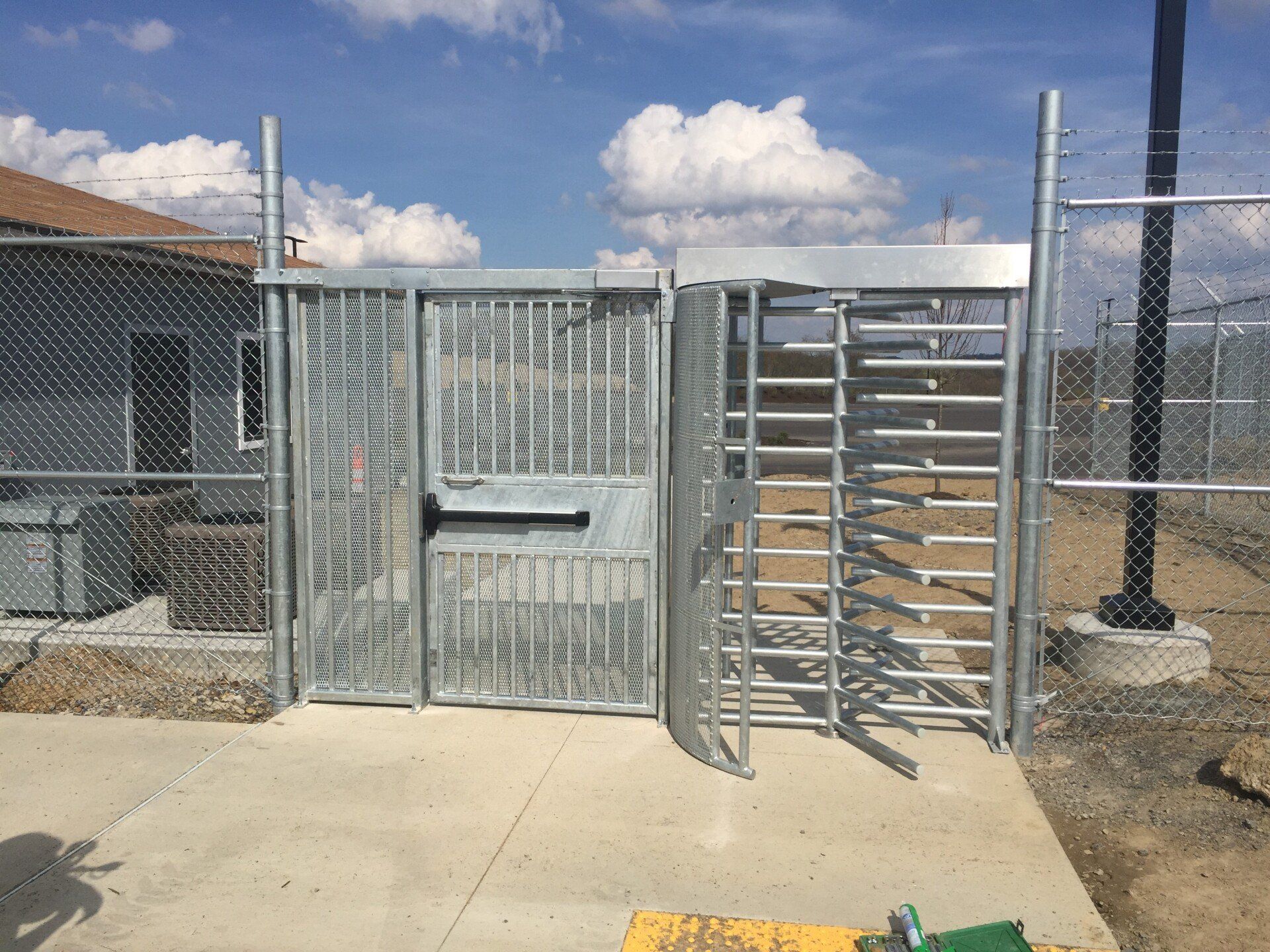Industrial panic gate and turn-style gate from Metal Fence Supply Co.