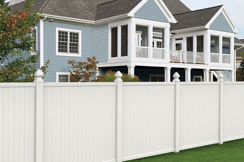 White vinyl privacy fence from Metal Fence Supply Co.