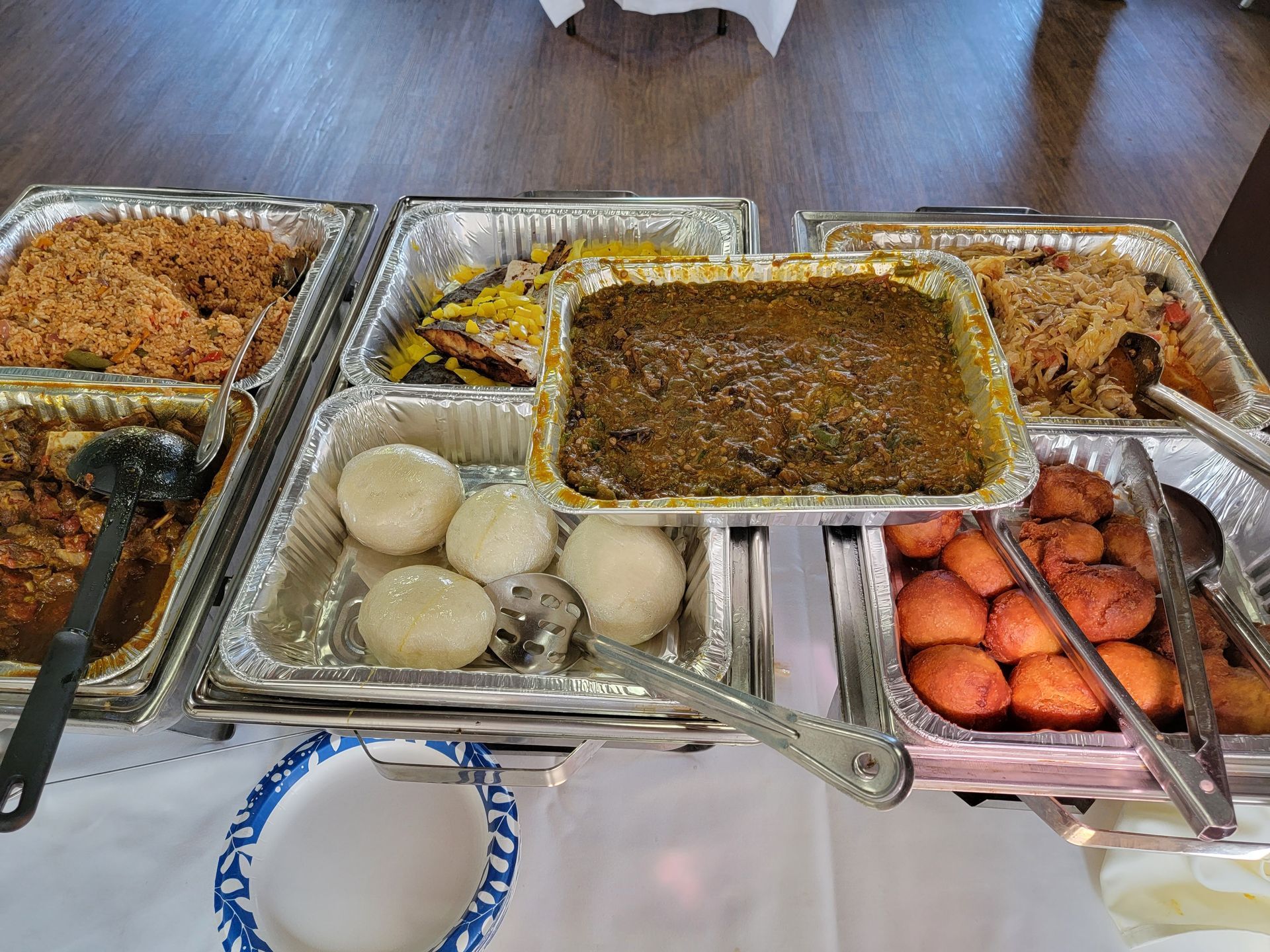There are many different types of food on the table.