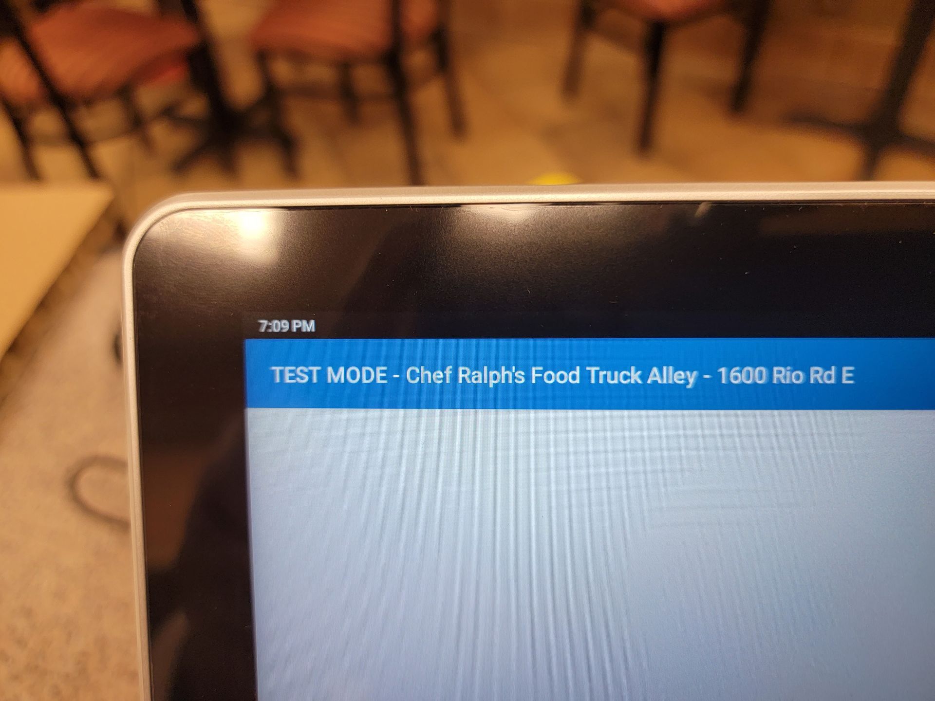 Chef ralph 's food truck alley is shown on the screen of a tablet