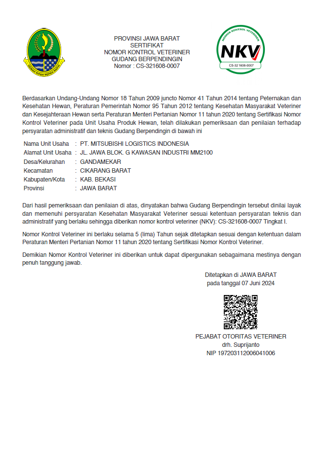 Authorization Secured for Cold Storage Operations