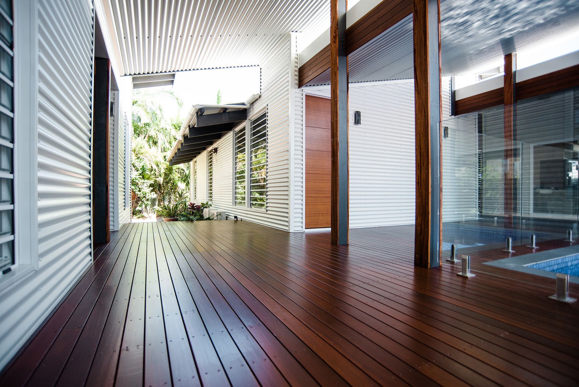Stained deck