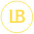The letter b is in a yellow circle on a white background.