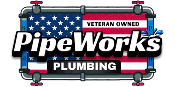 PipeWorks Logo with usa flag background