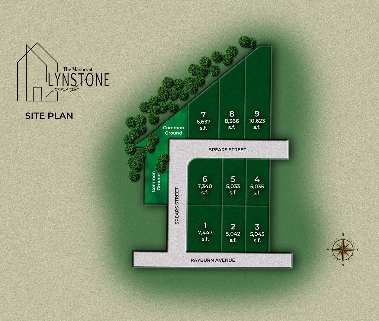 An aerial view of a site plan for lynstone