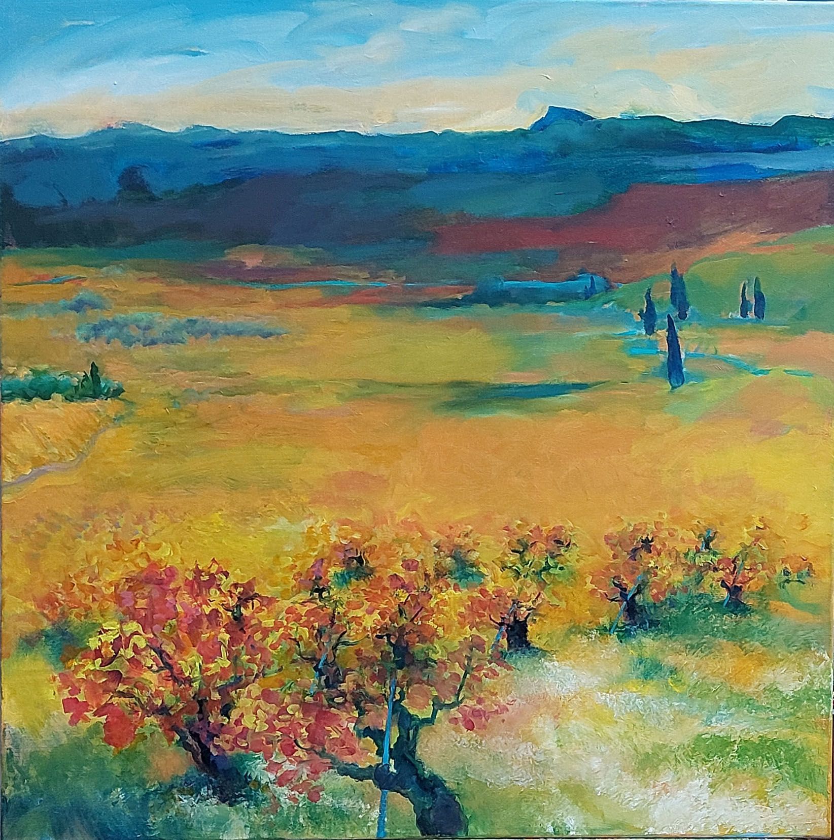 Sally Scott Original Artwork Oil Painting French Landscape