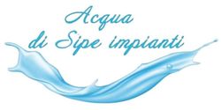 Logo with blue water splash and the text “Acqua di Sipe impianti”