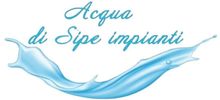Logo with blue water splash and the text “Acqua di Sipe impianti”