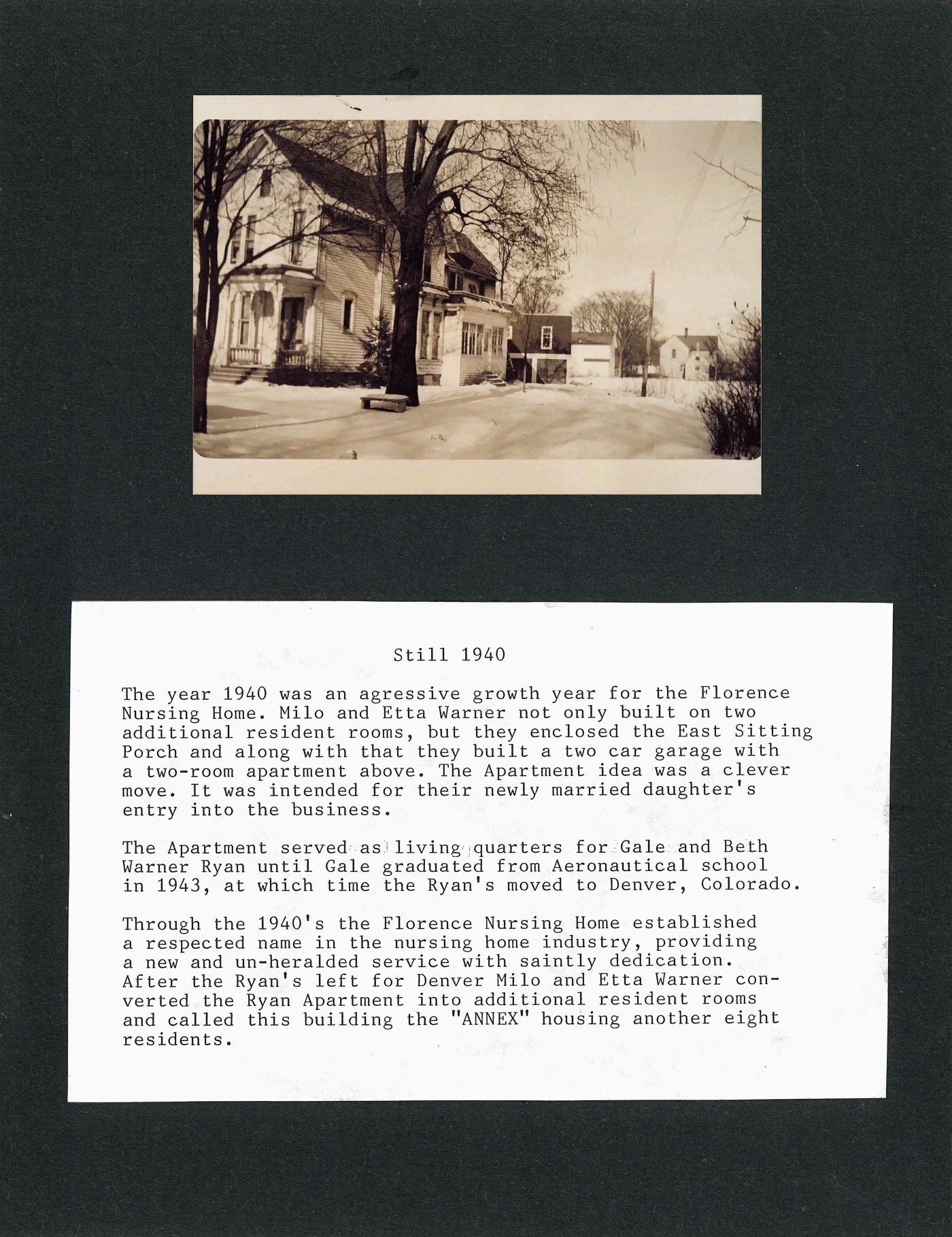 Chronological History of the Florence Nursing Home, page 5 of 17