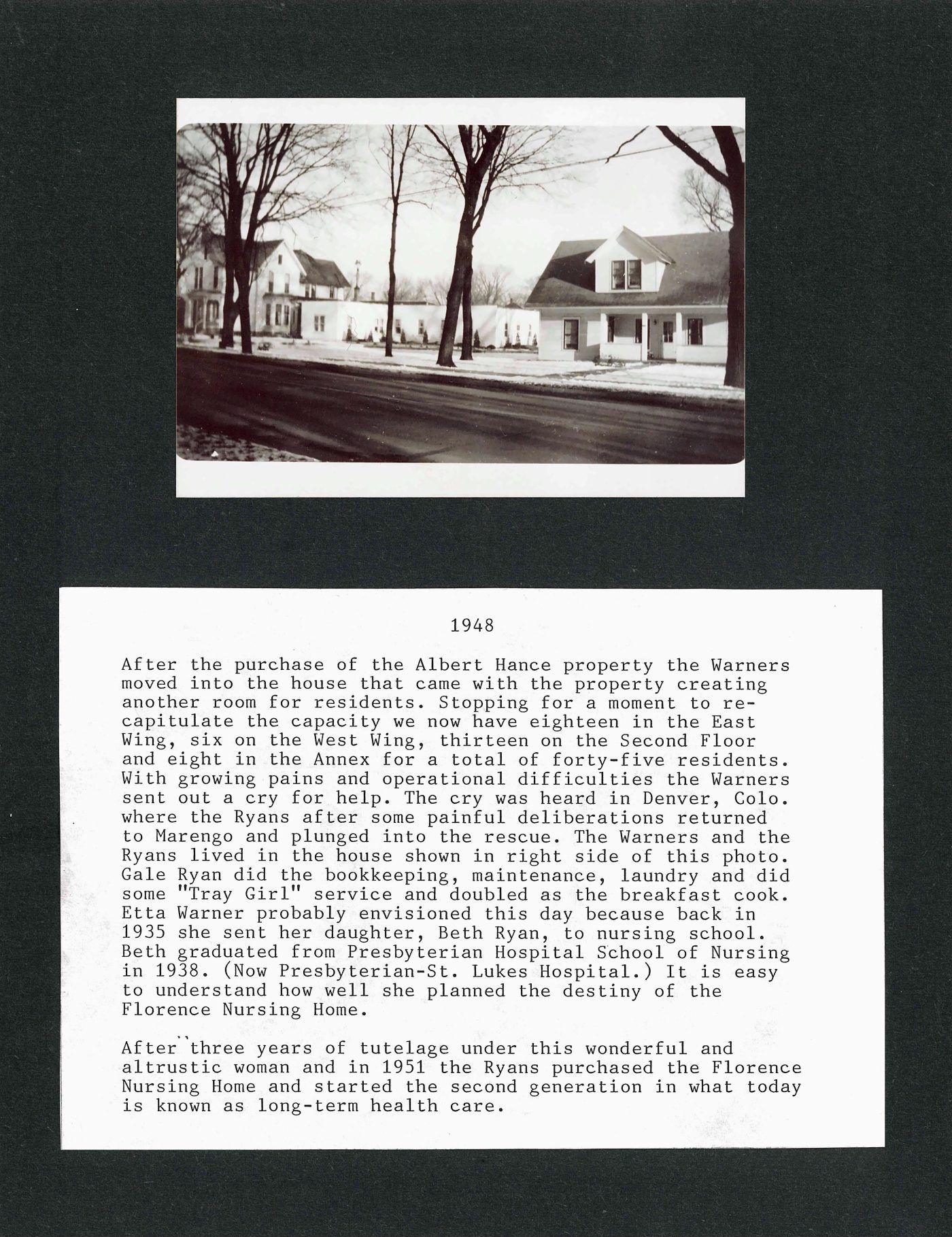 Chronological History of the Florence Nursing Home, page 7 of 17