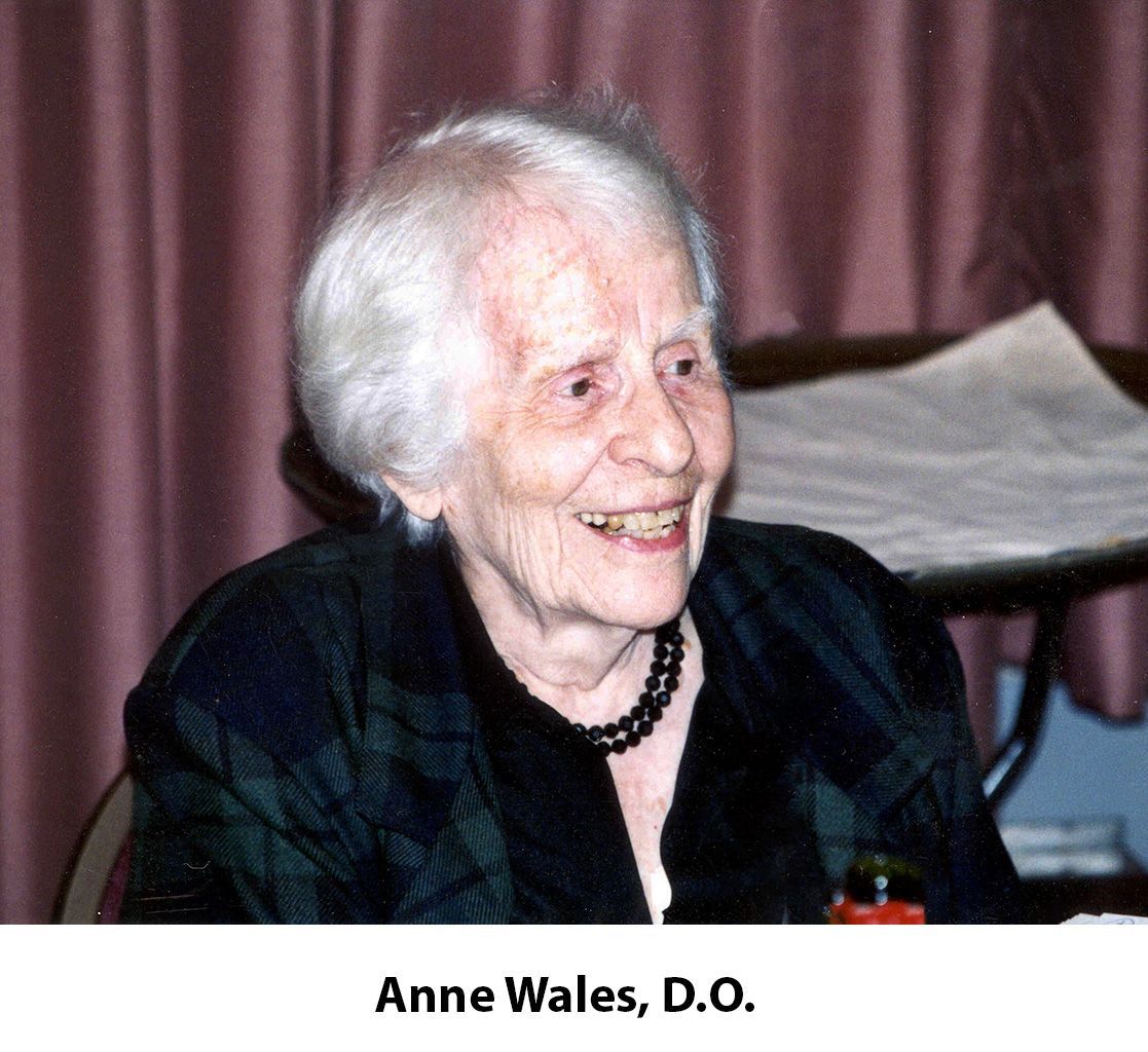 A picture of an elderly woman named anne wales