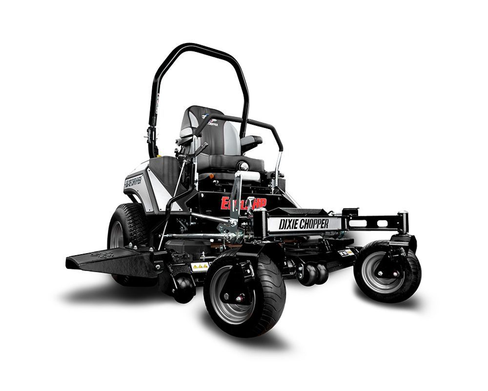 Zero-turn riding lawn mower with black and gray accents.