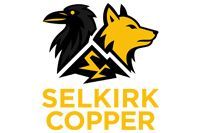 Logo for Selkirk Copper: a raven and wolf head in gold and black with stylized lightning bolts.