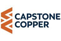 Capstone Copper logo: Orange abstract design next to dark blue text.