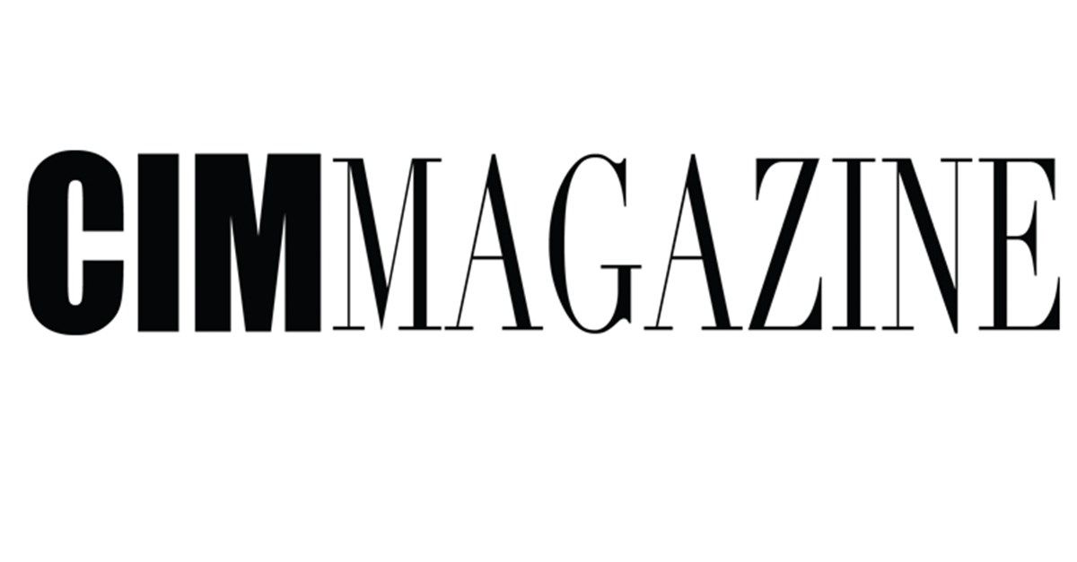 The CIM Magazine logo in bold black serif lettering against a white background.