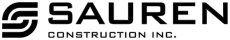 A black and white logo for sauren construction inc.