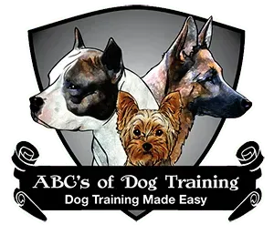 A logo for abc 's of dog training dog training made easy