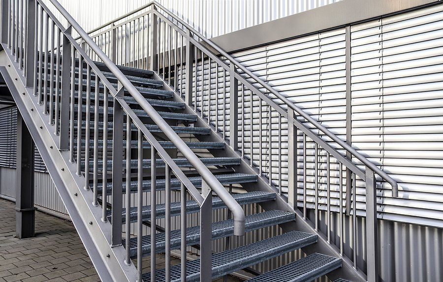 metal stairs outside the building