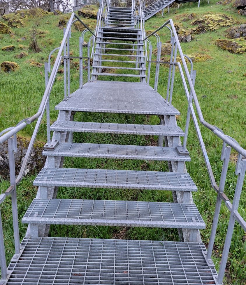 newly installed wood stairs