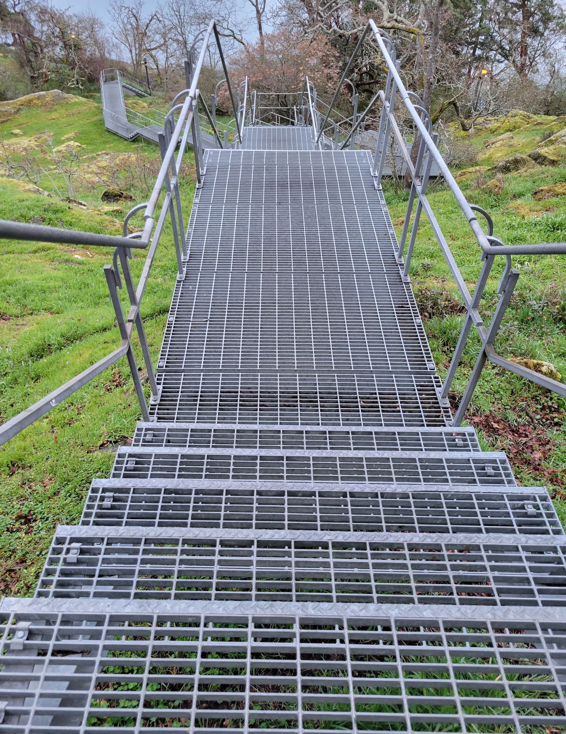 metal beach access staircase