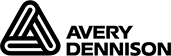 A black and white logo for a company called avery dennison.