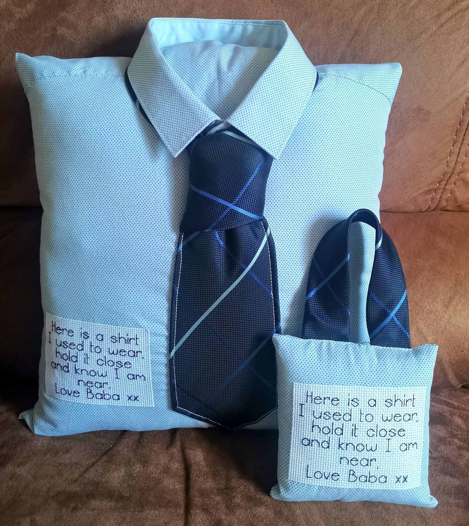 shirt and tie cushion