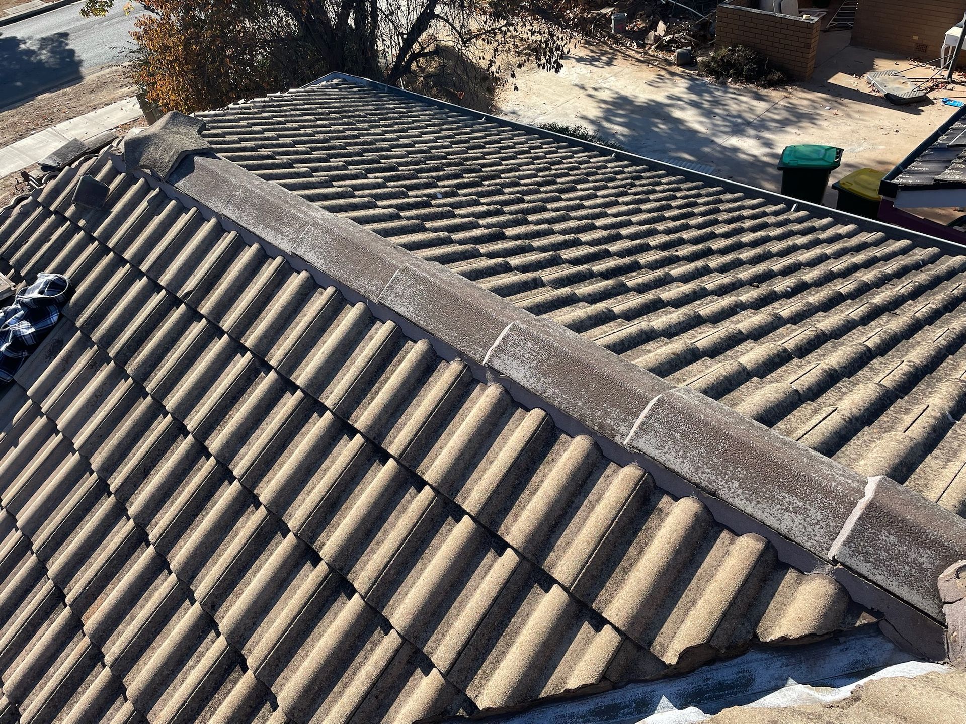 A roof with a lot of tiles on it — Stephen Meaker Roofing in Wagga Wagga, NSW