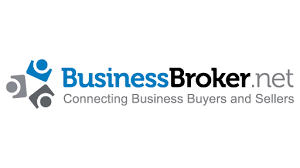 BusinessBroker.net logo: Text in blue and black next to a stylized graphic of four people; tagline 