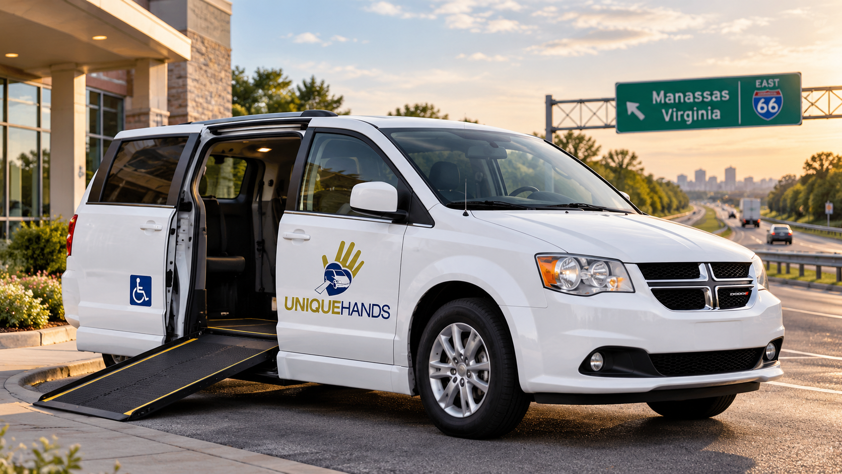 UniqueHands wheelchair-accessible medical transportation van providing safe, comfortable, pre-arrang