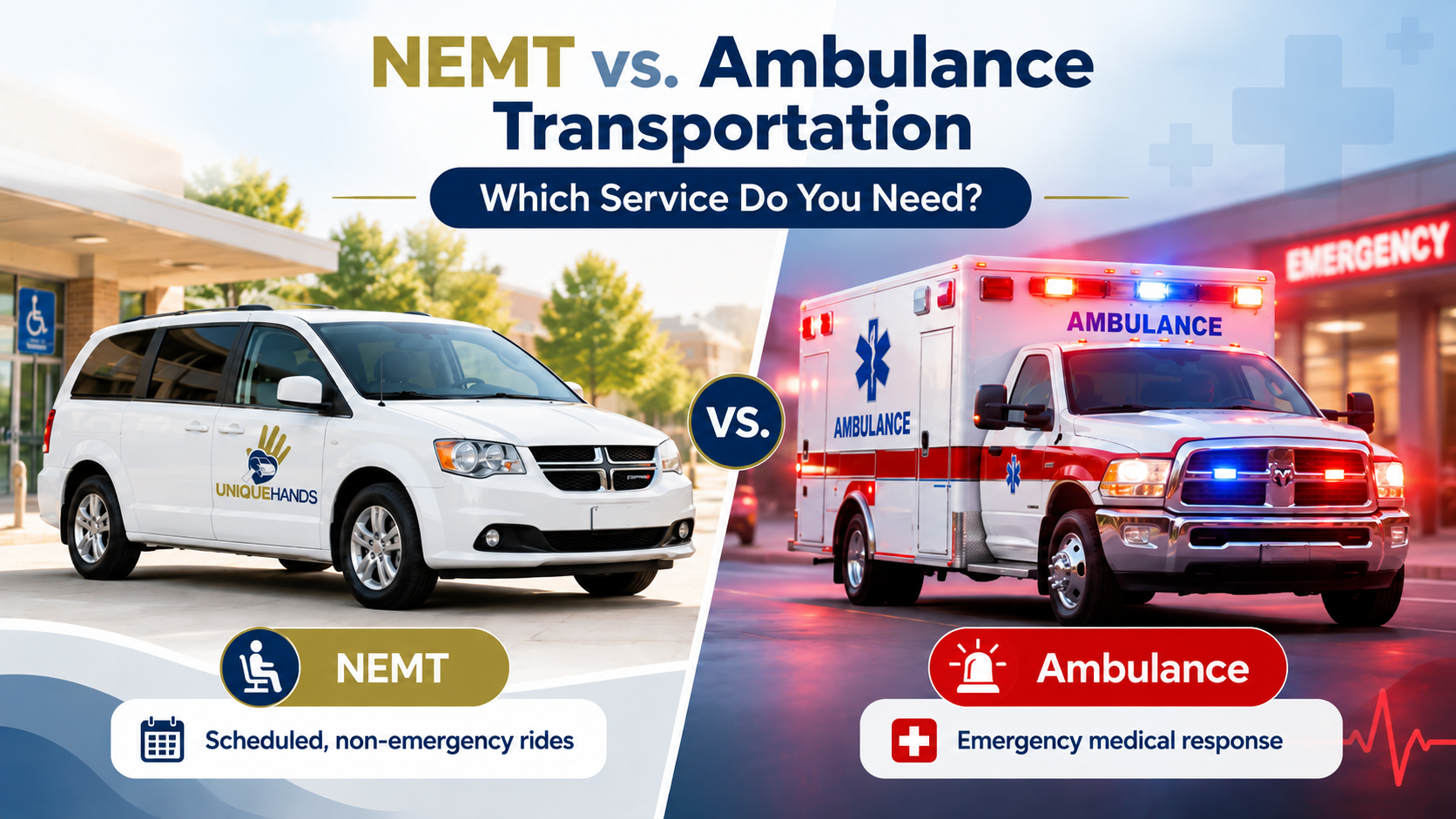 Wheelchair-accessible non-emergency medical transportation vehicle showing a ground transportation