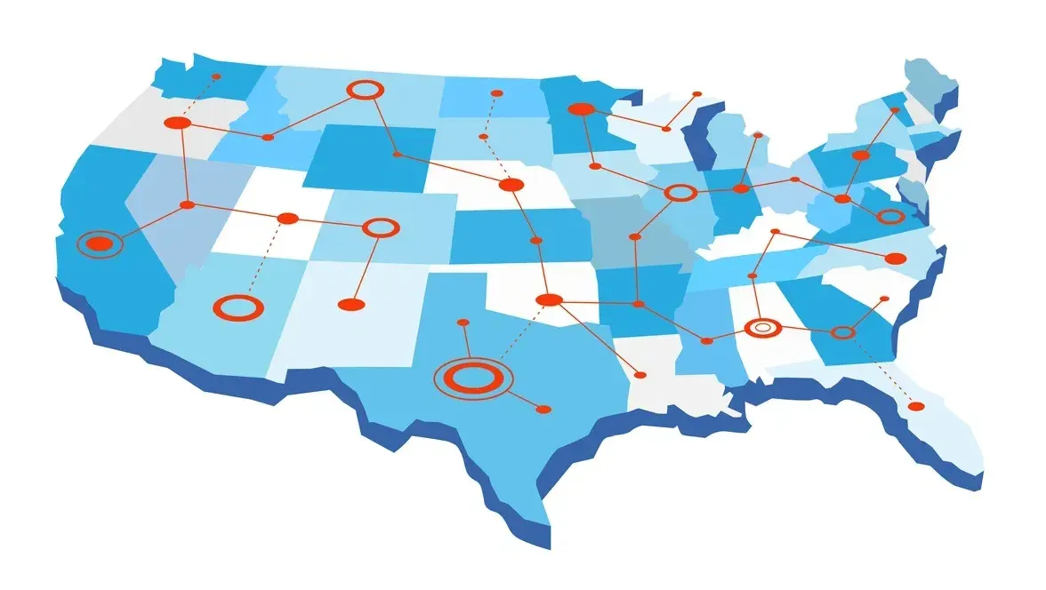 long distance medical transport map whole usa