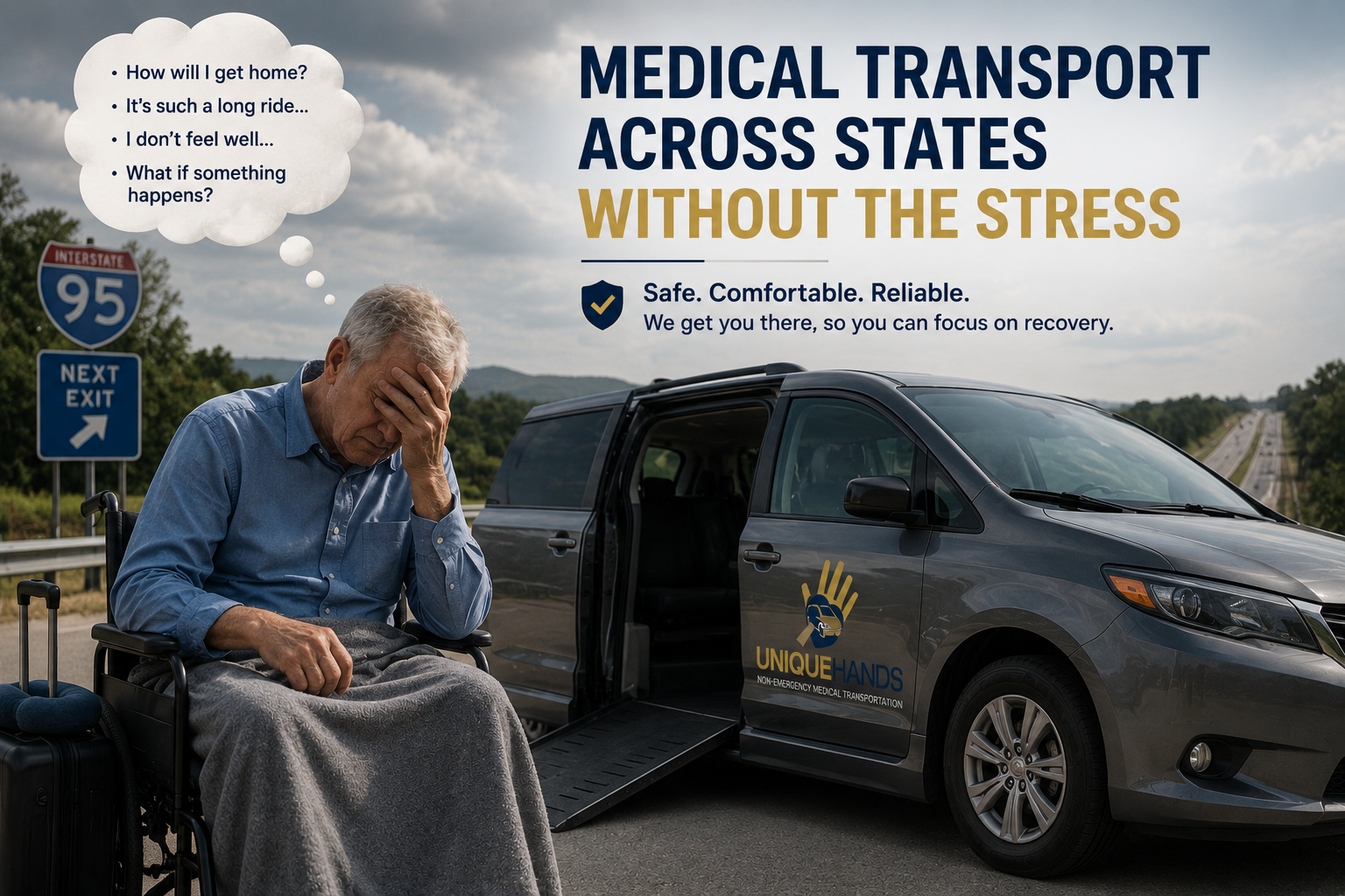 State-to-state medical transportation for long-distance patient travel