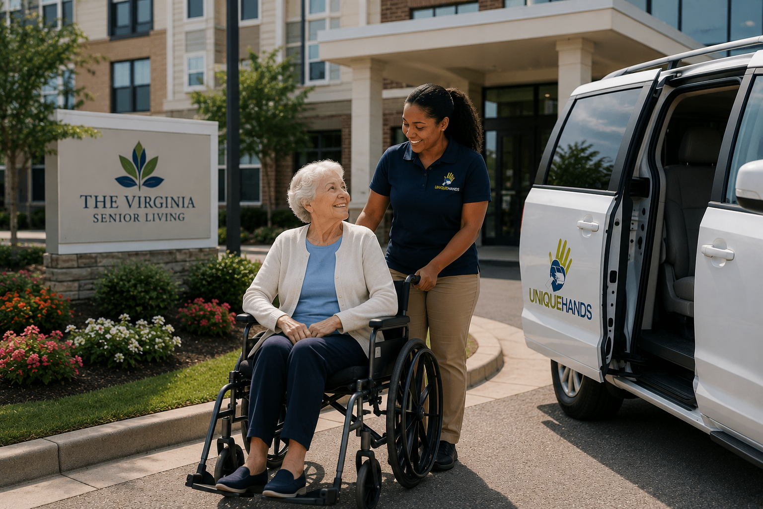 UniqueHands senior transportation service for an older adult in Northern Virginia